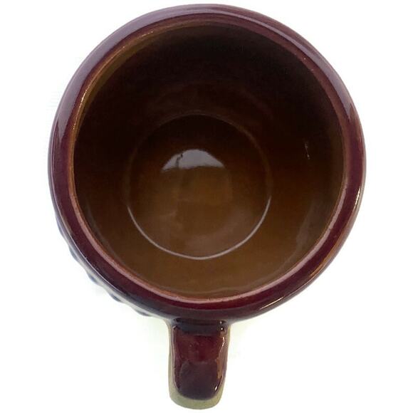 Rubria Mexican Clay Mug Coffee Cup Taza Dona Brown and Blue New With Tag - Picture 4 of 6